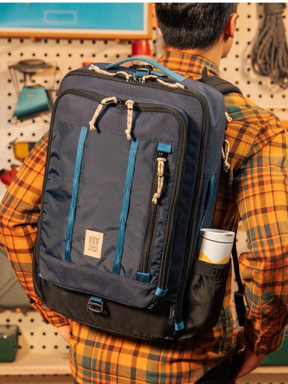 Topo Designs Global Travel Bag 30L Brown, Teal & Black, Like New - Picture 10 of 16